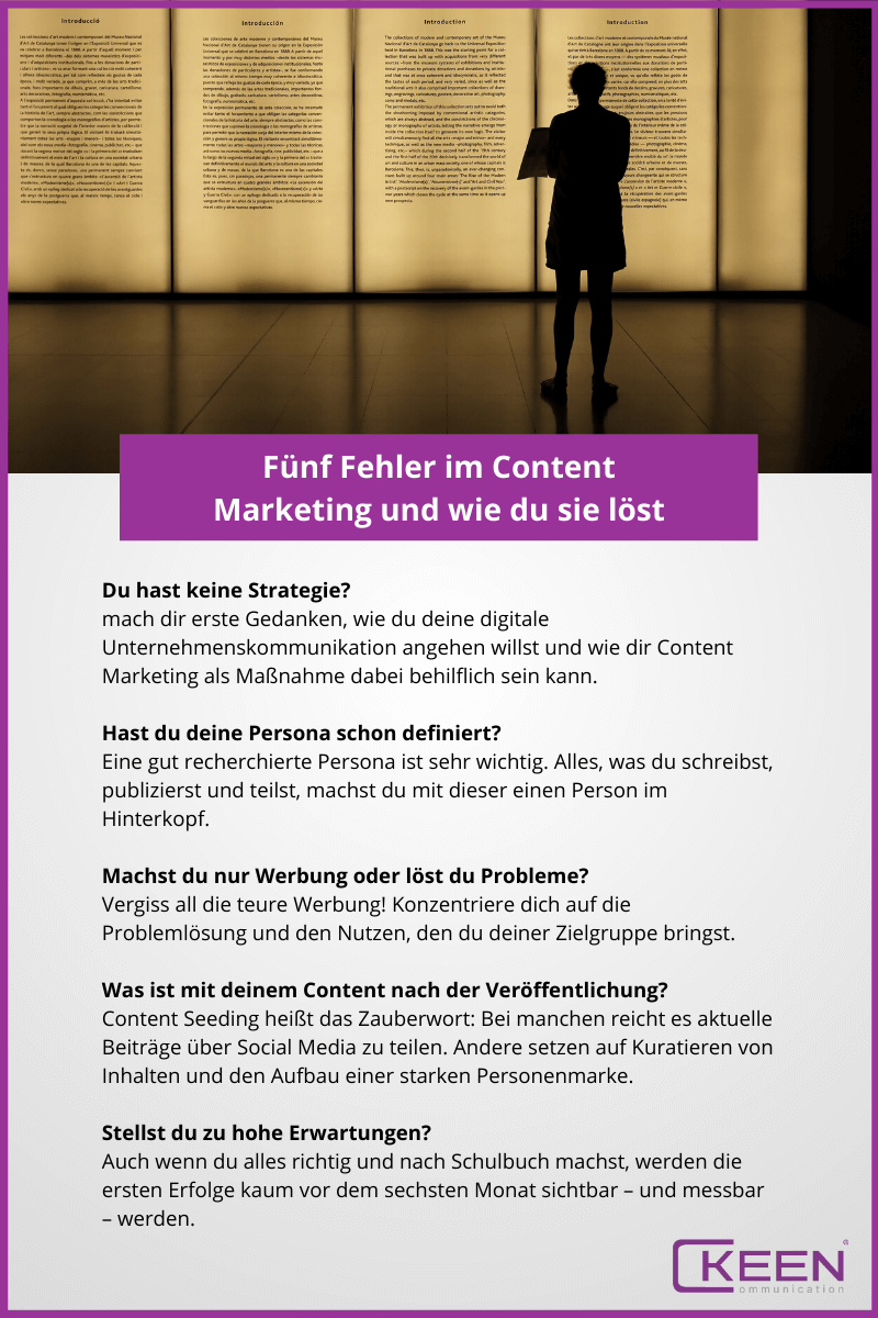 Fünf Fehler im Content Marketing